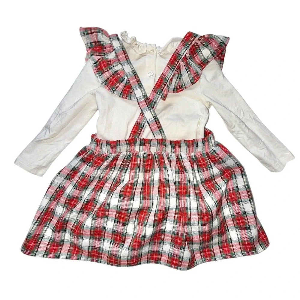 Pippa & Julie Girls Plaid Dress & Top Set Red 18-24M Holiday Party‎ Saks 5th $52